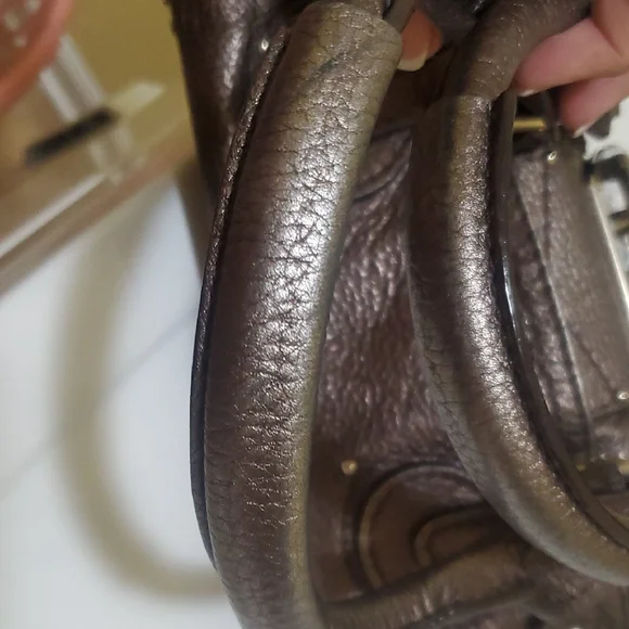 Chloe Pewter Color Leather Handbag with Silver Accents - Picture 11 of 13